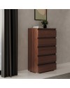 Cassettiera 5 cassetti 75x40x127 noce antico MONTATA
