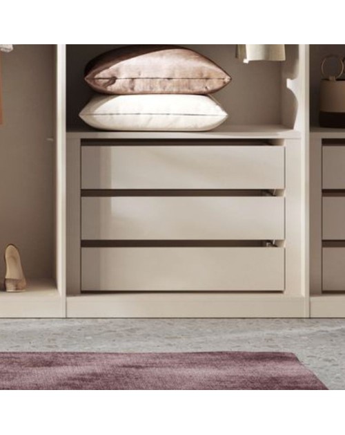 Cassettiera interna 3 cassetti per armadio Londra cashmere L90