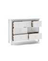 Cassettiera Max in legno massiccio bianco 110x40x80H – 7 Cassetti, stile e versatilità