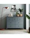 Cassettiera Misti in legno massiccio verde cachi 110x40x820H – 7 Cassetti, Design e organizzazione