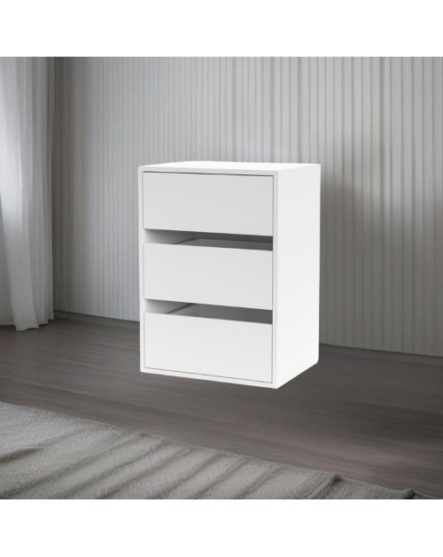 Cassettiera 3 cassetti colore bianco Smart ST2 50.8x39.6x71.3H