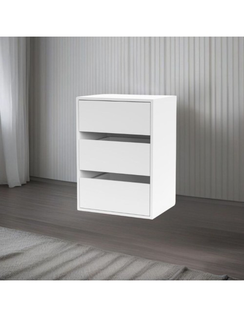 Cassettiera 3 cassetti colore bianco Smart ST2 50.8x39.6x71.3H