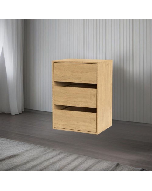 Cassettiera 3 cassetti colore rovere Smart ST2 50.8x39.6x71.3H