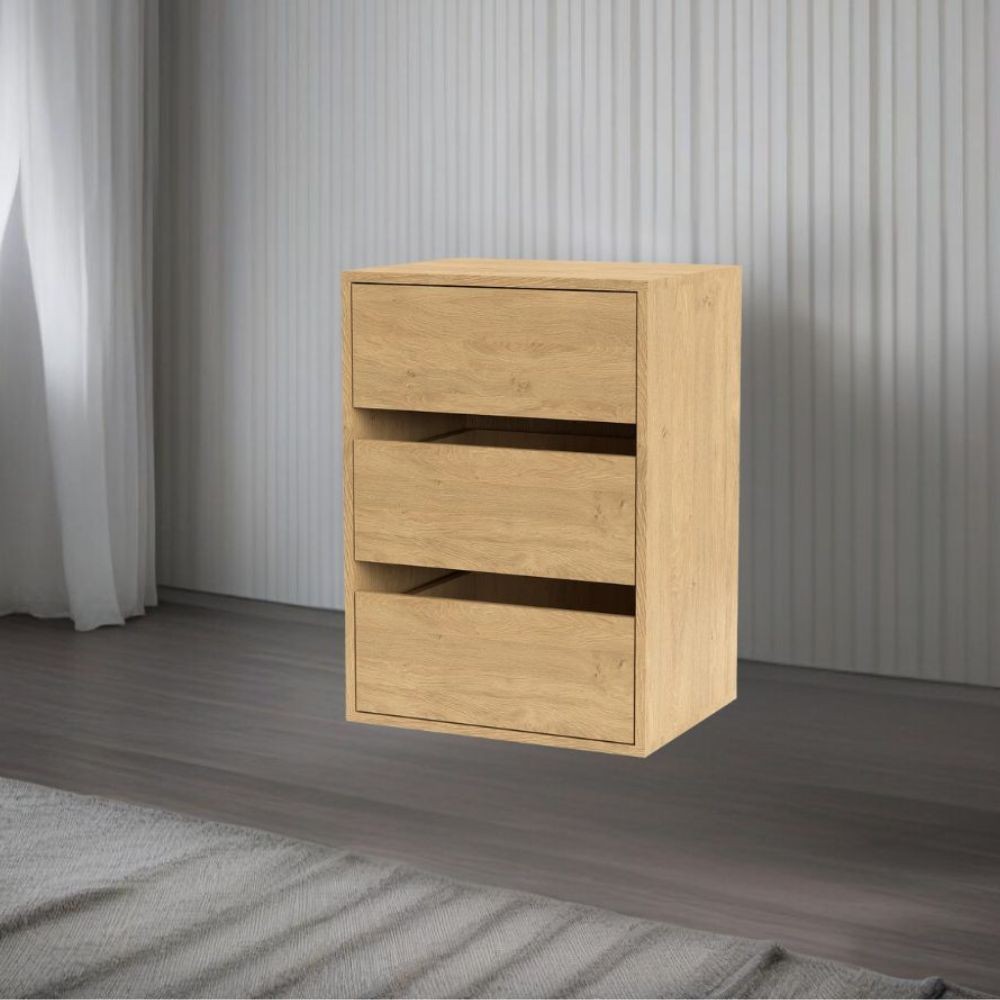 Cassettiera 3 cassetti colore rovere Smart ST2 50.8x39.6x71.3H