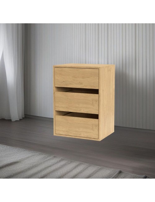 Cassettiera 3 cassetti colore rovere Smart ST2 50.8x39.6x71.3H