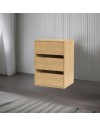 Cassettiera 3 cassetti colore rovere Smart ST2 50.8x39.6x71.3H
