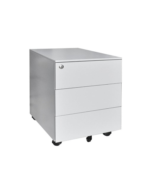 Cassettiera ufficio in ferro con ruote 3 cassetti ESMC03 grigio chiaro