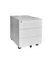 Cassettiera ufficio in ferro con ruote 3 cassetti ESMC03 grigio chiaro