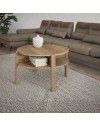 Tavolino da salotto Aura rotondo 74 cm con ripiano inferiore colore rovere medio