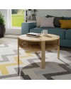 Tavolino da salotto Aura rotondo 74 cm con ripiano inferiore colore rovere