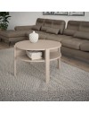 Tavolino da salotto Aura rotondo 74 cm con ripiano inferiore colore cashmere