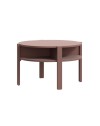 Tavolino da salotto Aura rotondo 74 cm con ripiano inferiore colore terracotta