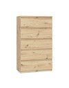 Cassettiera Morgan 5 cassetti rovere – 77.2x42.2x128H