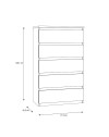 Cassettiera Morgan 5 cassetti rovere – 77.2x42.2x128H