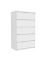 Cassettiera Morgan 5 cassetti bianco opaco – 77.2x42.2x128H