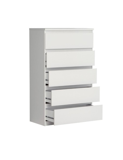 Cassettiera Morgan 5 cassetti bianco opaco – 77.2x42.2x128H