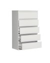 Cassettiera Morgan 5 cassetti bianco opaco – 77.2x42.2x128H