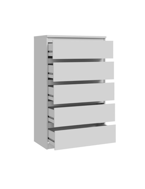 Cassettiera Morgan 5 cassetti bianco opaco – 77.2x42.2x128H