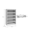 Cassettiera Morgan 5 cassetti bianco opaco – 77.2x42.2x128H