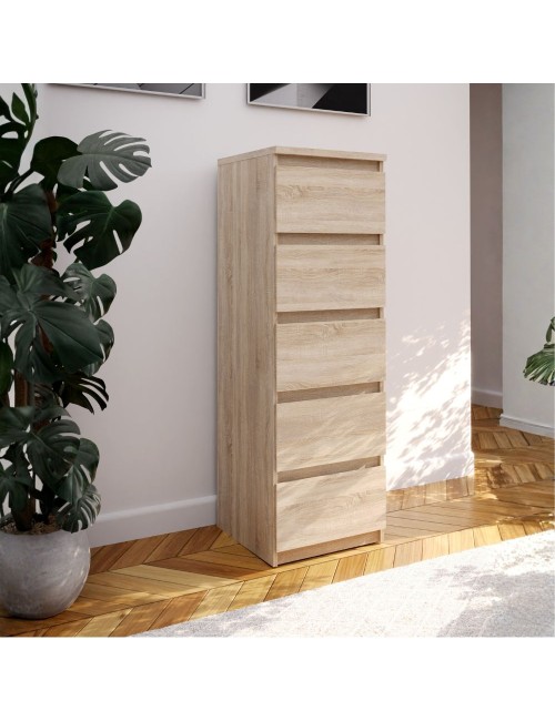 Cassettiera Morgan 5 cassetti rovere – 42x42.2x128H