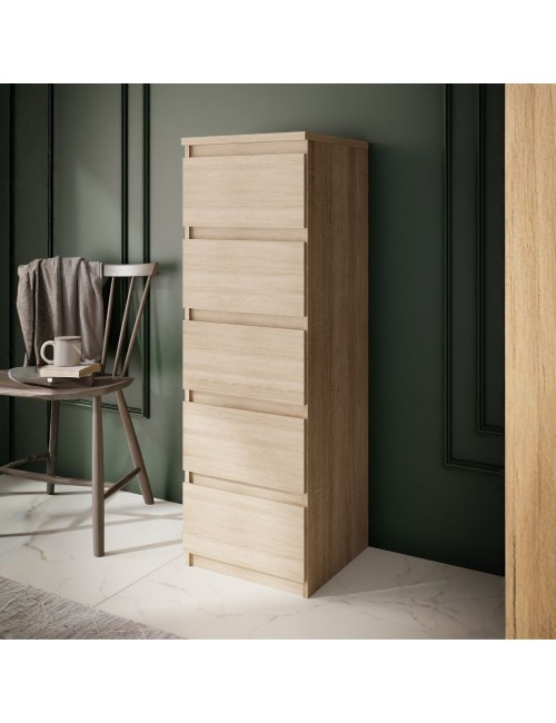 Cassettiera Morgan 5 cassetti rovere – 42x42.2x128H