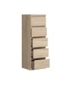 Cassettiera Morgan 5 cassetti rovere – 42x42.2x128H