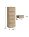 Cassettiera Morgan 5 cassetti rovere – 42x42.2x128H