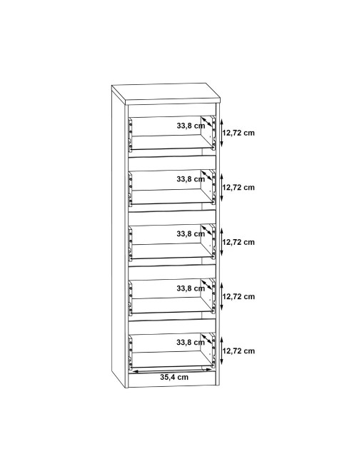 Cassettiera Morgan 5 cassetti rovere – 42x42.2x128H