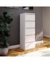 Cassettiera Morgan 5 cassetti bianco opaco – 42x42.2x128H