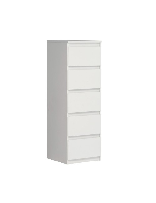 Cassettiera Morgan 5 cassetti bianco opaco – 42x42.2x128H