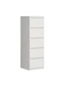 Cassettiera Morgan 5 cassetti bianco opaco – 42x42.2x128H
