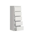 Cassettiera Morgan 5 cassetti bianco opaco – 42x42.2x128H