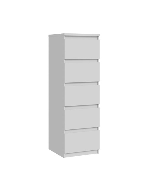 Cassettiera Morgan 5 cassetti bianco opaco – 42x42.2x128H