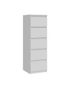Cassettiera Morgan 5 cassetti bianco opaco – 42x42.2x128H