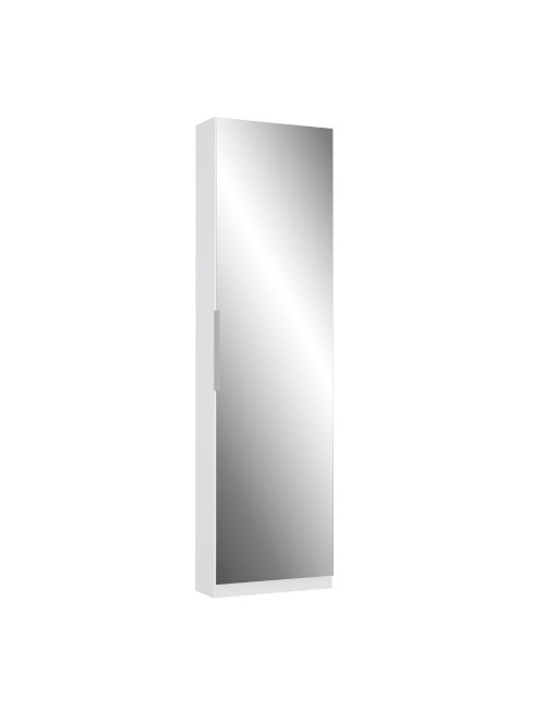 Scarpiera Nyx bianca con anta a specchio reversibile 50x20x180H