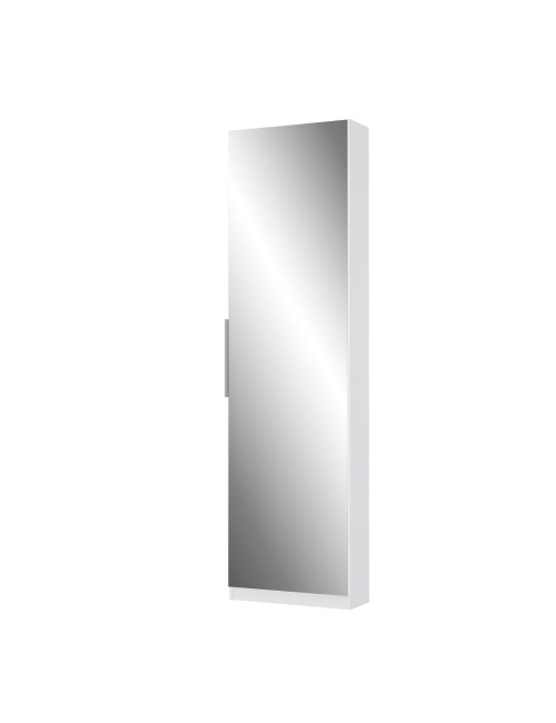 Scarpiera Nyx bianca con anta a specchio reversibile 50x20x180H