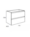 Mobile bagno sospeso rovere Londres 2 cassetti 70x45x59H