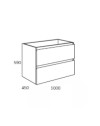 Mobile bagno sospeso bianco laccato Londres 2 cassetti 100x45x59H
