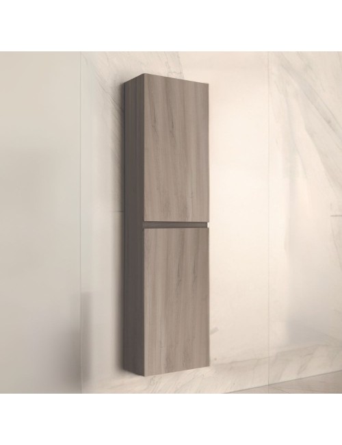 Colonna pensile sospesa bagno colore rovere grigio Londres 2 ante 35x31x150H
