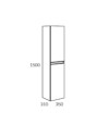 Colonna pensile sospesa bagno colore rovere grigio Londres 2 ante 35x31x150H