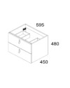 Mobile bagno sospeso colore blu 2 cassetti Invicta 60x45x48H