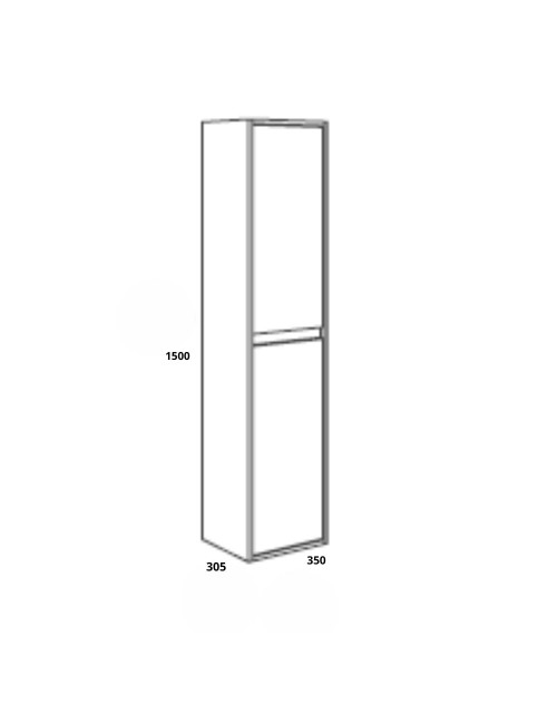 Colonna Bagno sospesa Bolton colore rovere grigio ghiaccio 35x30.5x150H