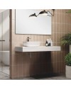 Mensola bagno rovere grigio ghiaccio per lavabo d’appoggio Ely 120x45: eleganza e funzionalità per il tuo bagno