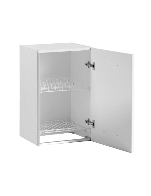 Pensile scolapiatti 60 cm con anta 60x32x72H bianco frassinato