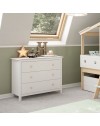 Comò Max 3 cassetti in legno massiccio bianco 100x40x80H