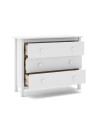 Comò Max 3 cassetti in legno massiccio bianco 100x40x80H