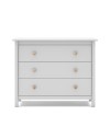 Comò Max 3 cassetti in legno massiccio bianco 100x40x80H
