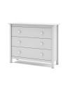 Comò Max 3 cassetti in legno massiccio bianco 100x40x80H