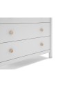 Comò Max 3 cassetti in legno massiccio bianco 100x40x80H
