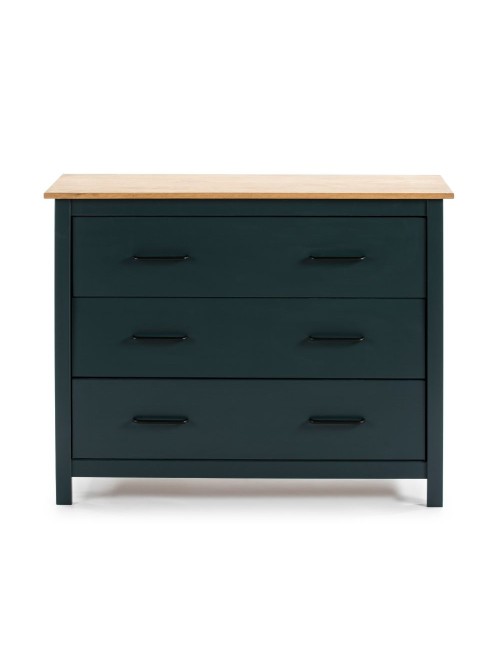 Comò Miranda in legno massiccio blu e pino 100x40x80H – Stile Elegante e Robusto